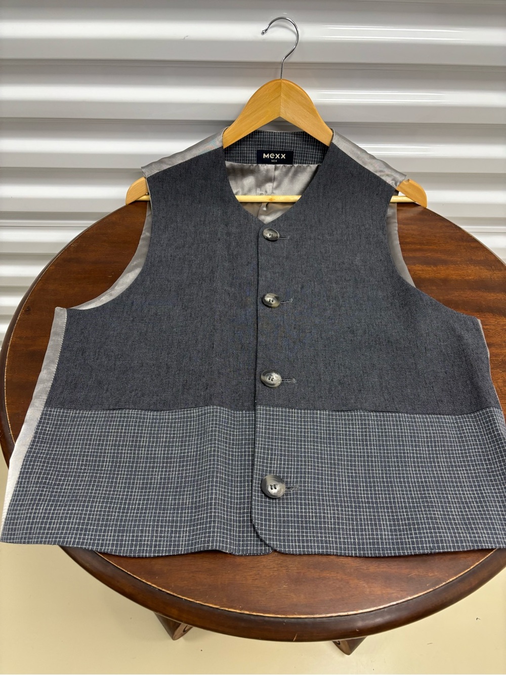 Mexx Men's Gray Two-Tone Button Vest